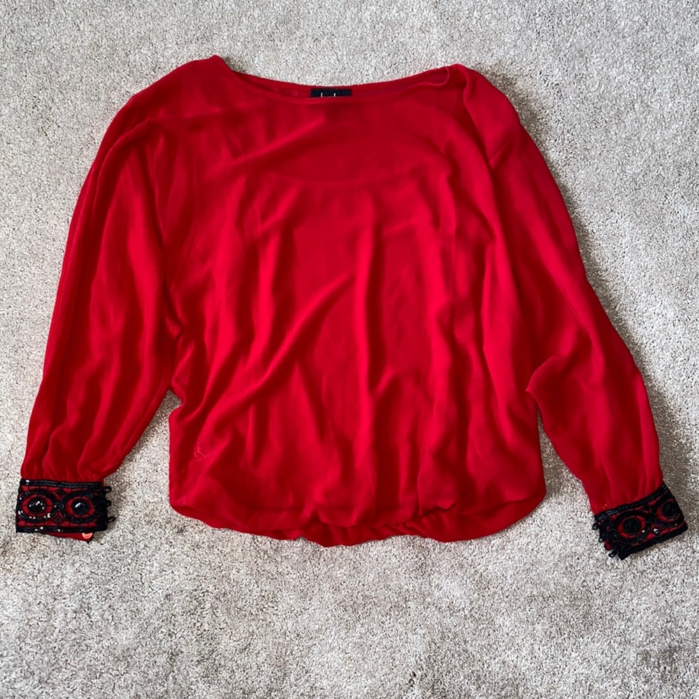 Bat Wing Shirt with Sequin Detail